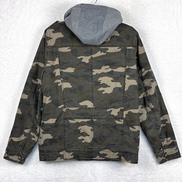 Levis Sherpa Lined Field Jacket Hoodie Men S Camo Utility Full Zip Chore Coat - Picture 8 of 11